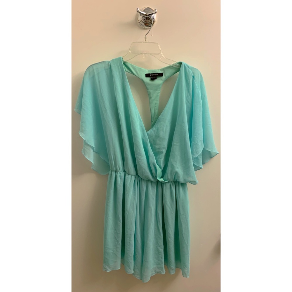 Turquoise Romper with Embellished Back